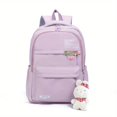 thumbnail image 1 of Mochila Preppy De Gran Capacidad Con Decoración De Conejo Kawaii, Mochila Escolar Ligera Duradera De Lona, ​​bonita Bolsa De Viaje, 1 of 4