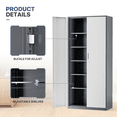 thumbnail image 6 of MoNiBloom Metal Storage Cabinet with Locking Door, 71" Garage Storage Cabinet with 6 Adjustable Shelves, Steel Lockable File Cabinet for Office Home, Grey White, 6 of 10