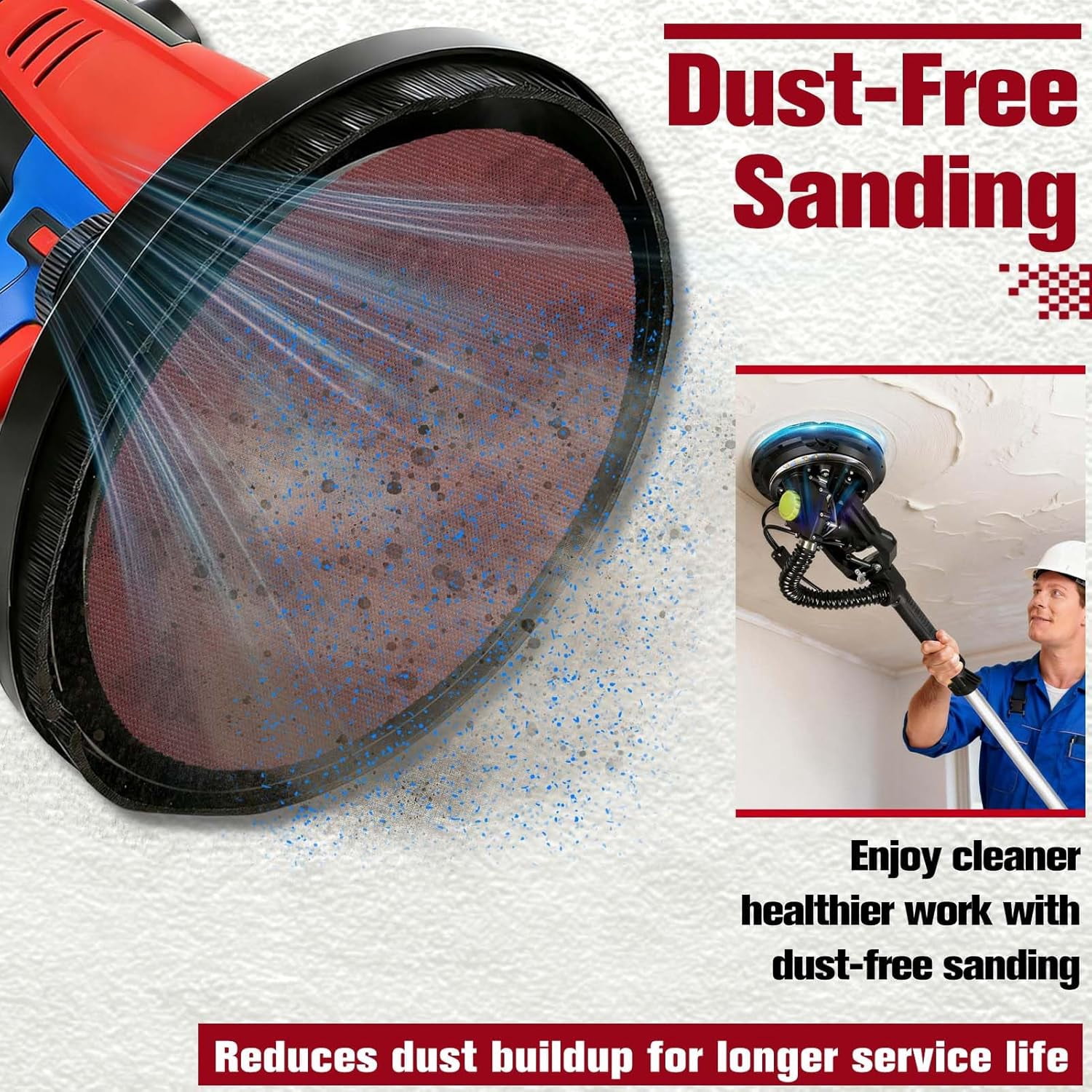 FRKSMD-15 Pack 9 Inch Mesh Abrasive Sanding Discs, 400 Grit Red Net Discs, Dust-Free Hook and Loop Drywall Sandpaper, Drywall Sander Sandpaper for Electric & Pole Sanders,Random Orbital Sander