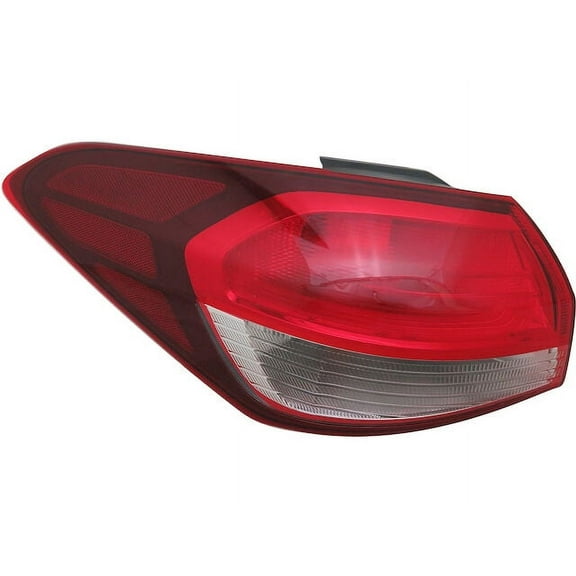 Left Driver Side Halogen Outer Tail Light Assembly - Compatible with 2017 - 2018 Kia Forte Sedan