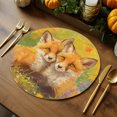 thumbnail image 2 of Fall Forest Round Braided Placemats Set of 4, Oil Painting Fox Heat Insulation Place Mats Washable Non-Slip Table Mats for Kitchen Dining Party, 15 Inches, 2 of 9