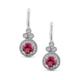 thumbnail image 2 of Bling Jewelry Womens Art Deco Halo Circle Circlet Solitaire Pink Topaz Drop Earrings Sterling Silver, 2 of 6