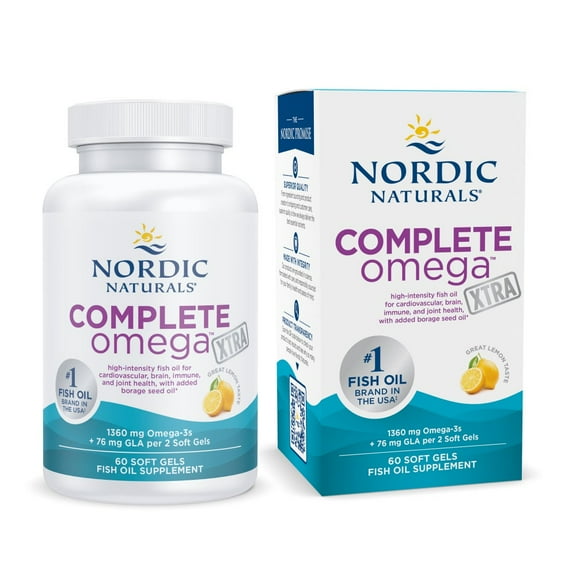 Nordic Naturals Complete Omega Xtra Softgels, Lemon, 1436 Mg Fish Oil 60 Ct