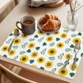thumbnail image 3 of Spring Sunflowers Placemats Set of 6 Green Leaves Yellow Floral Rustic Botanical Place Mats Indoor Wipeable Table Mats Washable Dining Table Placemats for Kitchen Holiday Party Home Decor 13x19 Inch, 3 of 9