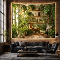 thumbnail image 6 of Plant Filled Indoor with Sanctuary Library Nook Dominated, Mystical Fantasy for Space Lovers, Galaxy Room Decor, Mother'S Day Gift, Tapestry Wall Hanging for Bedroom and Dorm, 6 of 7