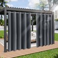 thumbnail image 2 of Lapalife Outdoor Curtains for Patio Waterproof W71xL84, Blackout Weighted Outside Curtains Weatherproof UV Resistant Privacy for Porch, Pergola, Dark Gray, 1 Panel, 2 of 8