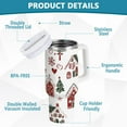 thumbnail image 2 of Yayeee 30oz Stainless Steel Tumbler with Straw and Handle Double-Wall Insulated Travel Water Bottle, Red Nordic Christmas, 2 of 8