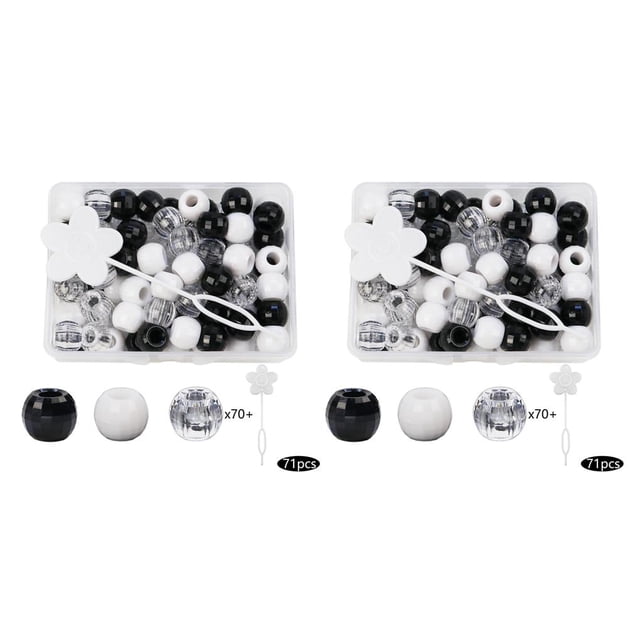 Guardurnaity 70Pcs Hair Braiding Beads Hair Cuffs Wig Braids Beard Necklace for DIY 2piezas 71 piezas