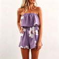 thumbnail image 3 of jiaxiM Jumpsuits for Women Dressy Strapless Off Shoulder Flower Ruffled Beachwear Shorts Tube Rompers Jumpsuits, 3 of 7