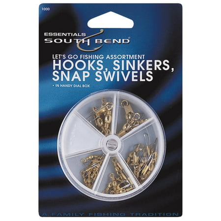 South Bend® Let's Go Fishing Hooks, Sinkers, Snap Swivels Assortment Variety Pack 75 pc (Best Hooks For Snapper Fishing)