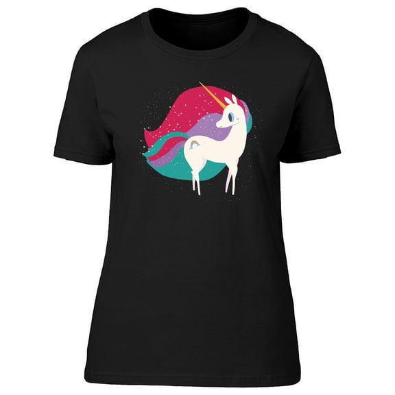 White Unicorn In Outer Space T-Shirt Women -Image by Shutterstock, Female Small