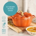 thumbnail image 3 of The Pioneer Woman 3.5-Quart Pumpkin Enameled Cast Iron Dutch Oven, Orange, 3 of 19