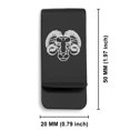 thumbnail image 2 of Stainless Steel Aries Zodiac (Ram) Classic Slim Money Clip Credit Card Holder, 2 of 2