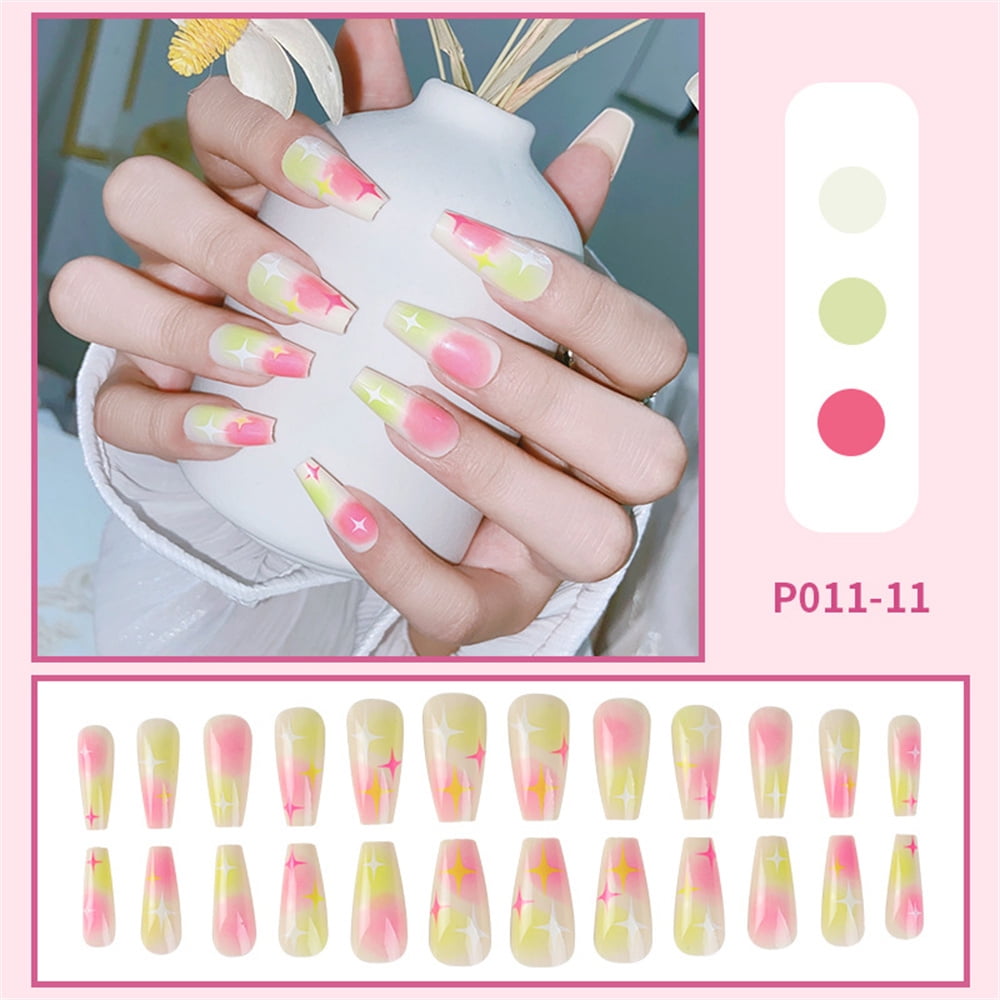 Shinny Sky Manicure PressOn Nails Unique Trendy Pattern Nail Pieces