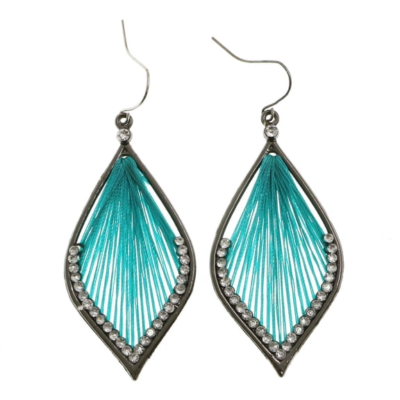 Mi Amore Floral Design Post-Earrings Silver-Tone/Green