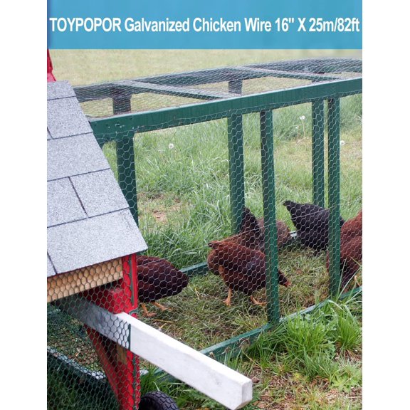16in x 82ft Chicken Wire Galvanized Mesh for Garden Fencing, Pet Rabbit & Chicken Enclosure