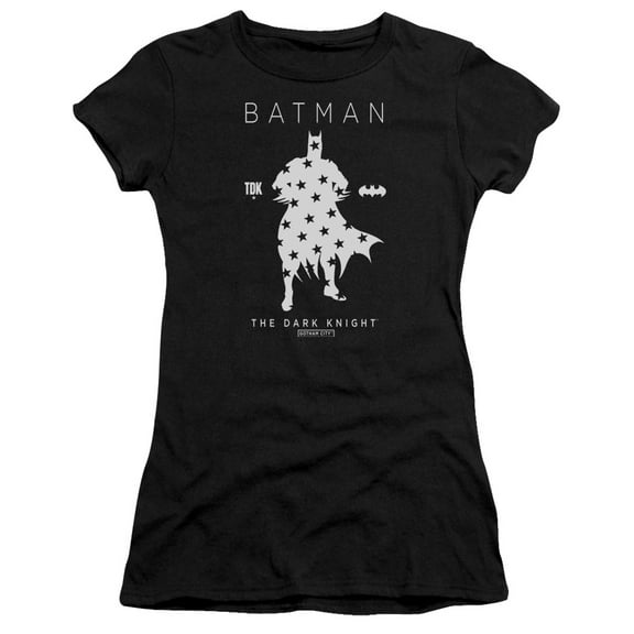 Batman Star Silhouette S/S Junior Women's T-Shirt Sheer Black