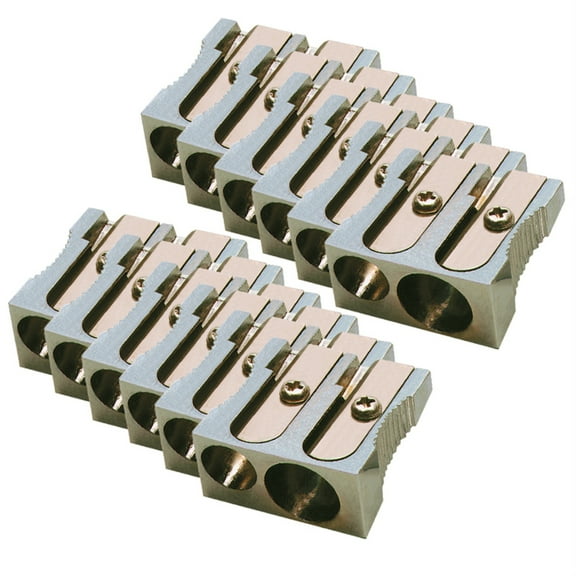 Charles Leonard Two-Hole Metal Pencil Sharpener, Pack of 12