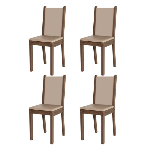 Kit De 4 Sillas De Comedor Madesa 4292 Marrón/Crema