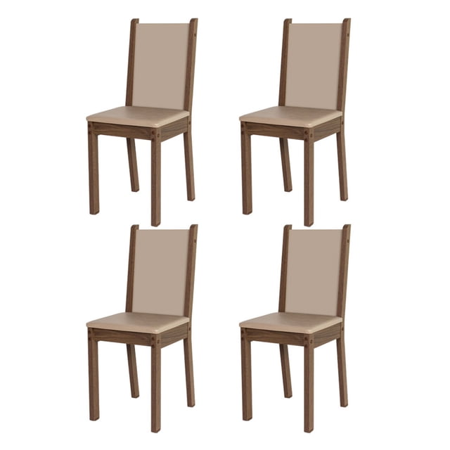 Kit De 4 Sillas De Comedor Madesa 4292 Marrón/Crema