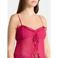 thumbnail image 4 of No Boundaries Chiffon Ruffle Tie Front Cami, Women's, 4 of 5