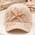 thumbnail image 4 of Lispipm Women's Fashion Baseball Caps Embroidered Rhinestone Decor Cap Ladies Adjustable Outdoor Sun Hat for Travel, 4 of 5