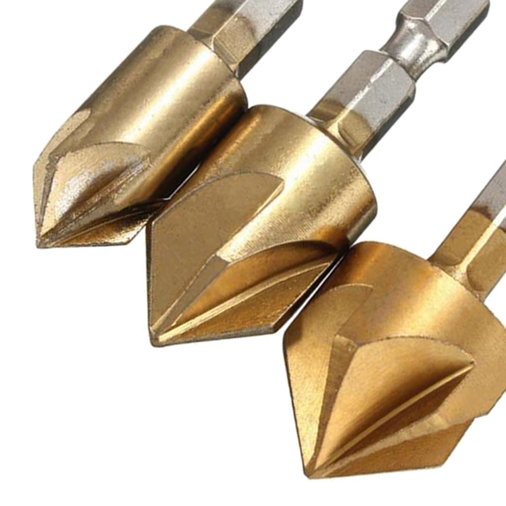 Tools Wood PVC Cutter Countersink Drill Bit 5 Flute Bevel Drills Edge Chamfer 