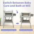 thumbnail image 3 of 2 in 1 Bathtub with Changing Table, Adjustable Height Diaper Changing Station Waterproof Nursery Organizer with Storage Racks, 3 of 6