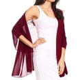 thumbnail image 4 of Sakkas Jona Women Soft Sheer Chiffon Bridal Wedding Evening Scarf Shawl Wrap Stole - Burgundy - 7029, 4 of 5