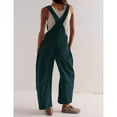 thumbnail image 2 of PUWEI Women's Corduroy Overalls Wide Leg Barrel Jeans Adjustable Straps Bib Romper with Pockets, 2 of 7