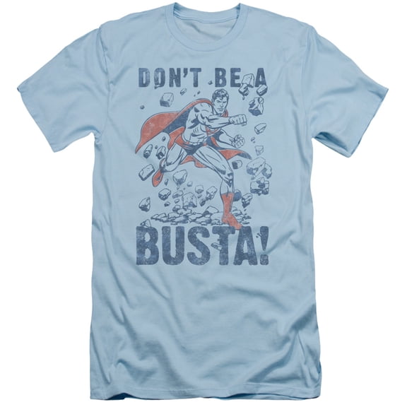 Superman Busta Adult 30/1 T-Shirt Light Blue