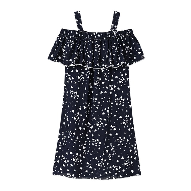 Vestido Para Niñas, Ropa Para Niñas Pequeñas, Vestido De Vacaciones De Verano Para Niños Pequeños, Falda Con Tirantes, Vestido Floral Negro Odeerbi LM103-3570