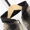 thumbnail image 5 of KPOPLK Boys Two Piece Outfit Clothes Plaid Front Button Down Hoodie Sweatshirt and Jogger Sweatpants Sets Size 4-5 Years,Brown, 5 of 7