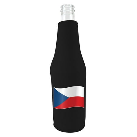 World Countries Flag Neoprene Zipper Beer Botttle Coolie (Czech