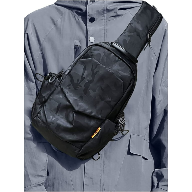 Buy Small Sling Crossbody Backpack Shoulder Messenger Bag for Men Women,  Lightweight One Strap Backpack Sling Bag Backpack for Hiking Walking Biking  Travel Cycling Port-Nylon(Camouflage Black) at