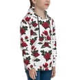 thumbnail image 3 of Pofeuu Rose Flowers Print Kids Pullover Hoodies Warm Thick Hooded Sweatshirt with Packet for Boys Girls-Large, 3 of 6