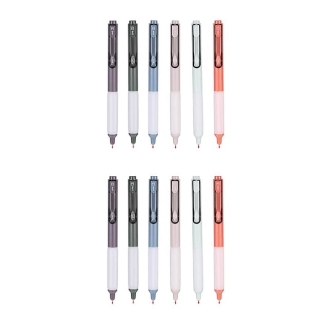 ZheElen 6pcs/set Smooth Writing Double Roller Ball Gel Pen Easy To And Refillable Comfortable Grip Plastic multi color 2Set