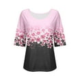 thumbnail image 4 of Shirts For Women Women's Breast Cancer Awareness Print Shirt V Neck T Shirt Womens Tops, 4 of 4