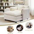 thumbnail image 6 of Armrest Sofa, 47.3" Gexpusm Indoor Comfy Chenille Couch for Bedroom, Cozy Single - Seater Sofa with Ottoman for Living Room Apartment,Small Space, Beige, 6 of 9