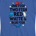 thumbnail image 3 of Dr. Seuss - Red, White and Blue Fish - Americana - Women's Short Sleeve Graphic T-Shirt, 3 of 6