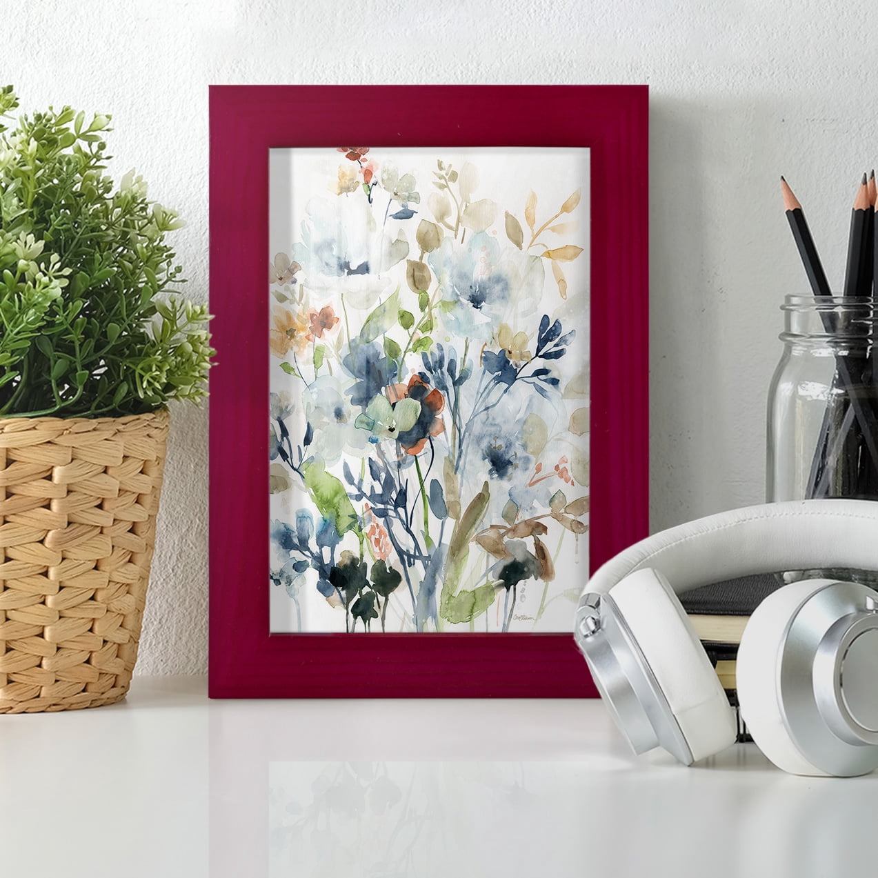 Holland Spring Mix -Framed Print w/glass-Cherry Red