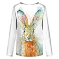 thumbnail image 5 of Blusa informal de manga larga con cuello redondo y estampado de animales novedosos para mujer Fridja  czfsfas1225, 5 of 5
