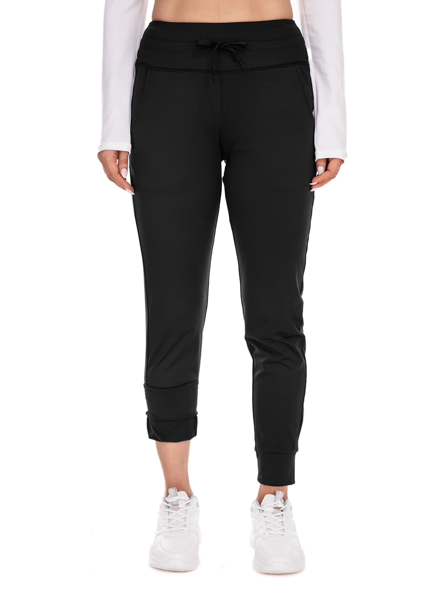 FEN AI Women Fleece Lined Pants Water Resistant Thermal Winter Pants Casual High Waisted Joggers Sweatpants for Hiking Running with Pockets