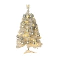 thumbnail image 1 of 4ft Pre-Lit Artificial White Christmas Tree with Silver Decorations and LED Lights for Holiday Decor, 1 of 3