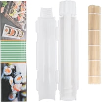 CEYAZYE Sushi Roller, Sushi Making Kit For Beginners, Sushi Bazooka Onigiri Mold & Bamboo Rolling Mat, Rice Ball Maker and Musubi Molds, Sushi Tools for Home Kitchen