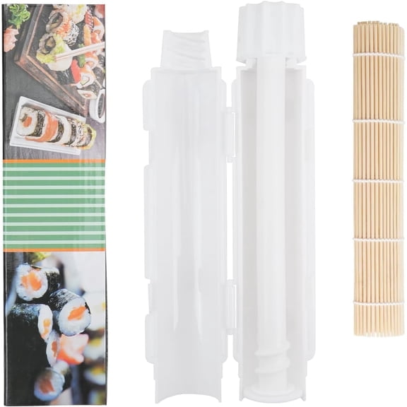CEYAZYE Sushi Roller, Sushi Making Kit For Beginners, Sushi Bazooka Onigiri Mold & Bamboo Rolling Mat, Rice Ball Maker and Musubi Molds, Sushi Tools for Home Kitchen
