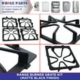 Whole Parts Range Burner Grate Kit (Matte Black Finish), Part