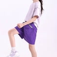 thumbnail image 6 of ITSAME Shorts for Boys, with Pockets Elastic Waist Loose Fit Summer Athletic Casual Shorts Purple Size 7-8, 6 of 6