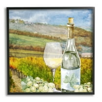 Stupell Industries Wine Vineyard Scene Food & Beverage Painting Black Framed Art Print Wall Art, 12 x 12