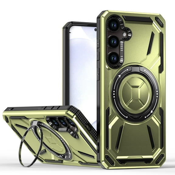 for Samsung Galaxy S24 Plus Case with Stand [MagSafe Compatible] [Military-Grade Protection] Full-Body Rugged Shockproof Heavy Duty Cover with Built-in Ring Kickstand for Galaxy S24 Plus, Green